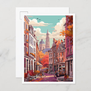 Carte Postale Bruxelles Belgique Vintage voyage d'art