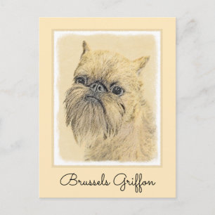 Carte Postale Bruxelles Griffon Peinture - Cute Original Chien A