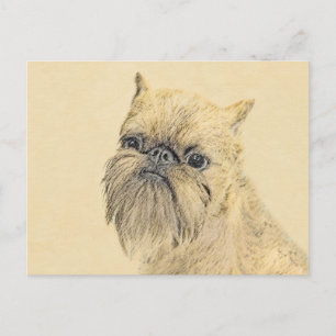 Carte Postale Bruxelles Griffon Peinture - Cute Original Chien A