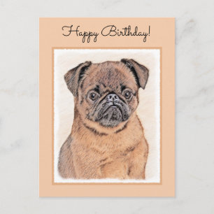 Carte Postale Bruxelles Griffon Smooth Painting Original Chien A