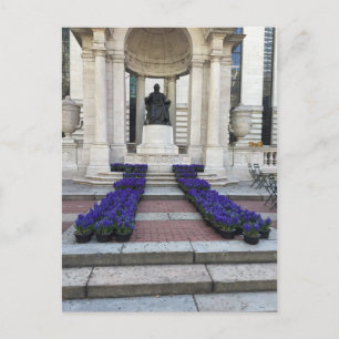 Carte Postale Bryant Park Statue Fleurs de printemps New York Ci