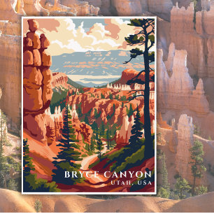 Carte Postale Bryce Canyon National Park USA Travel Aquarelle