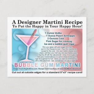 Carte postale Bubble Gum Martini Opus One Recette