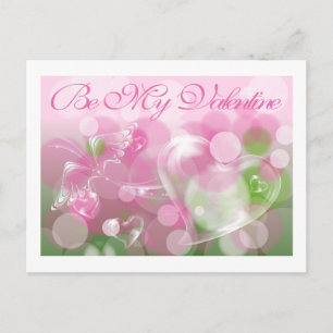 Carte postale Bubble Heart and Butterfly Valentine