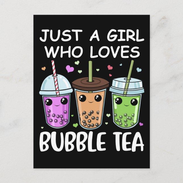 Carte Postale Bubble Tea Cadeaux Filles Kawaii Bubble Tea (Devant)