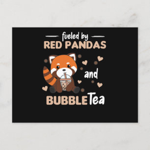 Carte Postale Bubble Tea Red Panda Chocolate Cute Animals Boba