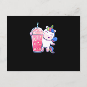 Carte Postale Bubble Tea Unicorn cadeau