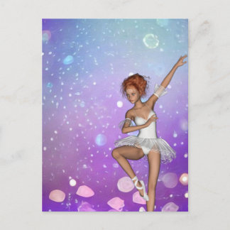 Carte Postale Bubbles de Bokeh peints en violet Ballerina