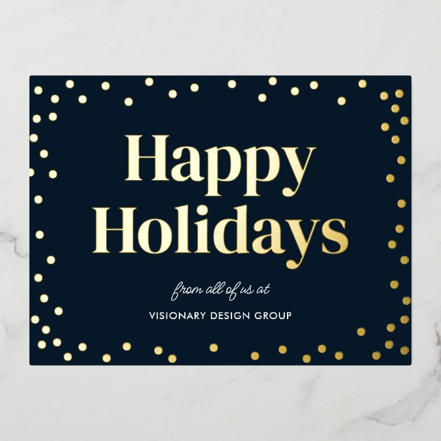 Carte postale Bubbly Cheval FOIL Business Holiday (Recto)
