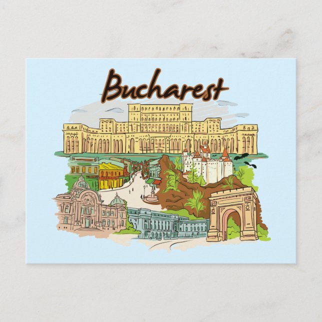 Carte Postale Bucarest, Roumanie (Devant)