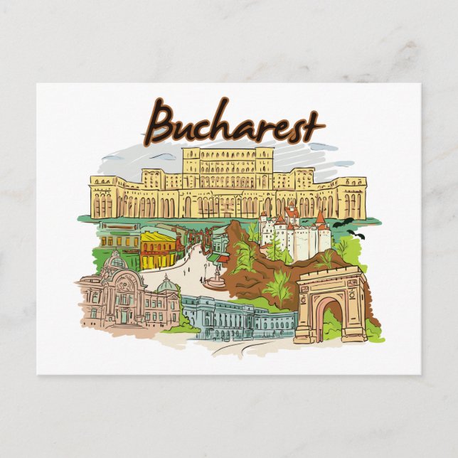 Carte Postale Bucarest, Roumanie Célèbre Ville (Devant)