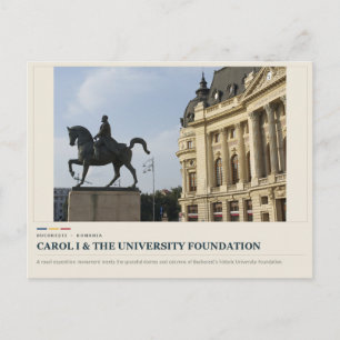Carte Postale Bucharest Carol I et Fondation universitaire