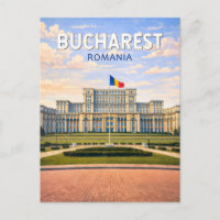 Bucharest Roumanie Illustration Voyage Art Vintage