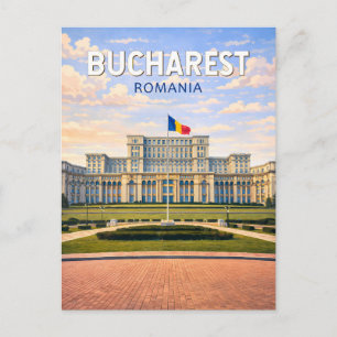 Carte Postale Bucharest Roumanie Illustration Voyage Art Vintage