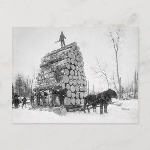 Carte Postale Bûcherons au travail, 1890