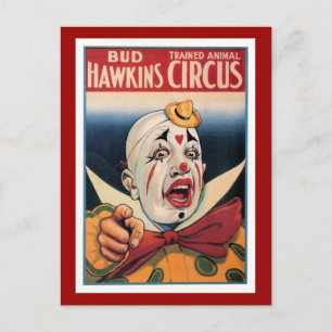 Carte Postale Bud Hawkins Circus Vintage
