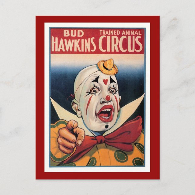 Carte Postale Bud Hawkins Circus Vintage (Devant)