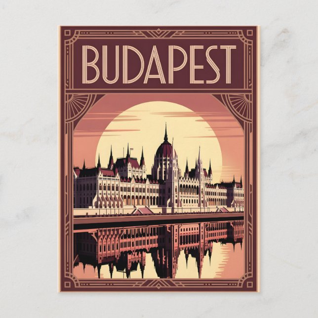 Carte Postale Budapest Art déco vintage (Devant)