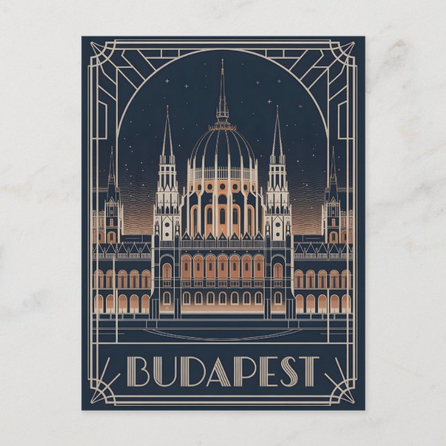 Carte Postale Budapest Art déco vintage (Devant)