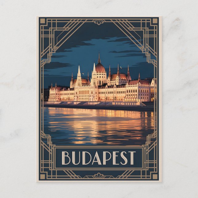 Carte Postale Budapest Art déco vintage (Devant)