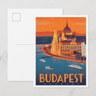 Carte Postale Budapest Hongrie Art du Voyage Vintage
