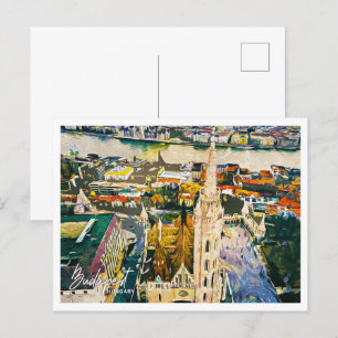 Carte Postale Budapest Hongrie Magnifique peinture à l'huile pay