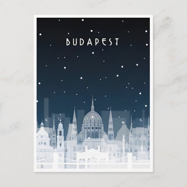 Carte Postale Budapest Hongrie Travel Art Vintage souvenir (Devant)