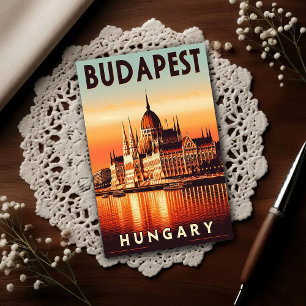 Carte Postale Budapest la nuit – Un voyage vintage