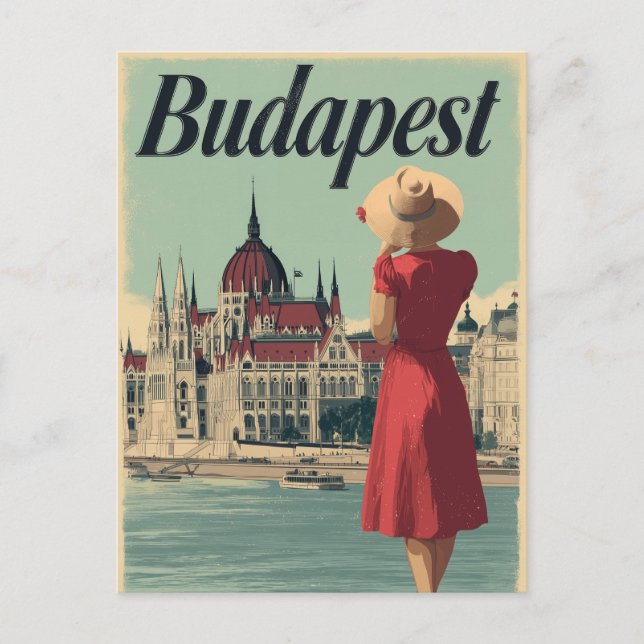 Carte Postale Budapest les années 50 vintage (Devant)