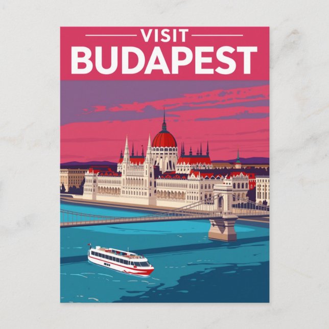 Carte Postale Budapest Parlement Voyage Rétro (Devant)