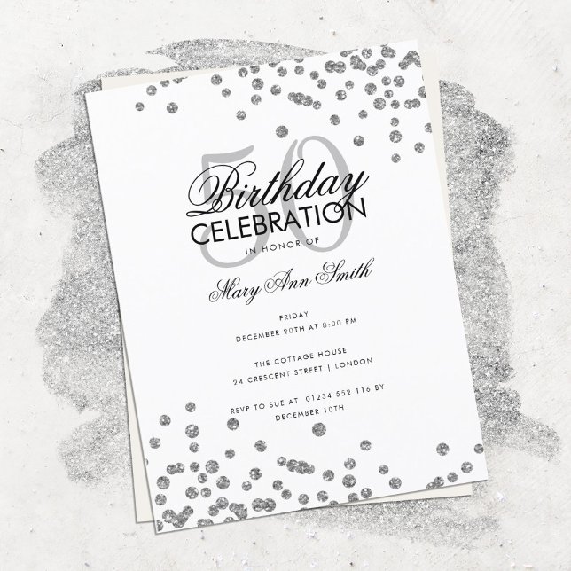 Carte Postale Budget Anniversaire Parties scintillant de fête Co (Créateur téléchargé)