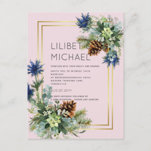 Carte Postale BUDGET Blue Thistle Eucalyptus Mariage Wonderland