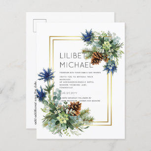 Carte Postale BUDGET Blue Thistle Eucalyptus Mariage Wonderland