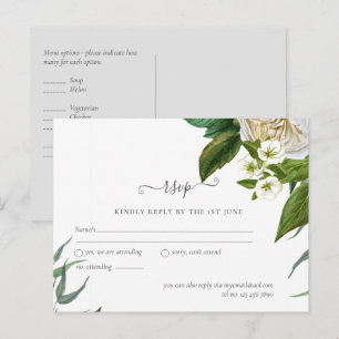 Carte Postale BUDGET Bouquet de roses blanches Floral mariage