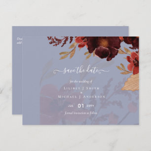Carte Postale Budget Bourgogne Orange Chute Mariage Floral