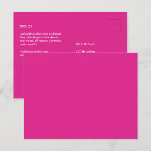 Carte Postale BUDGET CERISE ROSE Mariage moderne
