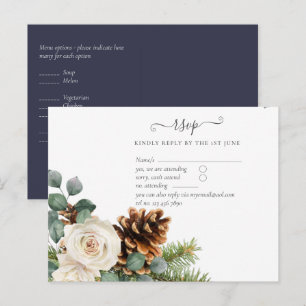Carte Postale BUDGET Cônes de pin Eucalyptus d'hiver Mariage