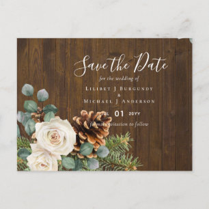 Carte Postale BUDGET Cônes de pin Eucalyptus d'hiver Mariage