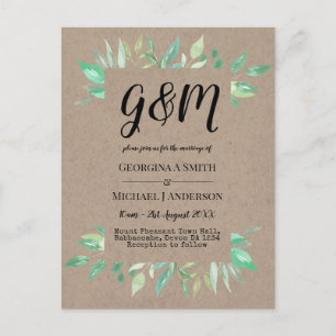 Carte Postale Budget de Faire-part de mariage de script Vintage 