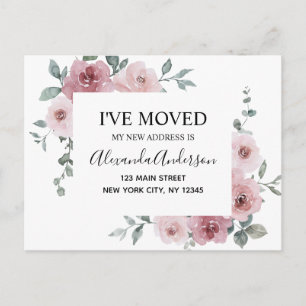 Carte Postale Budget Déplacement Faire-part Dusty rose Floral Po