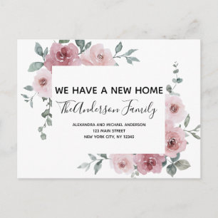 Carte Postale Budget Déplacement Faire-part Dusty rose Floral Po