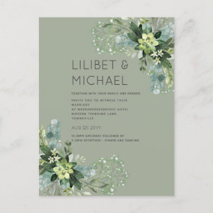 Carte Postale BUDGET Eucalyptus Mariage du feuillage vert