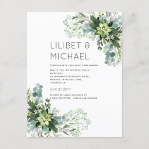 Carte Postale BUDGET Feuillage de verdure d'eucalyptus pour mari