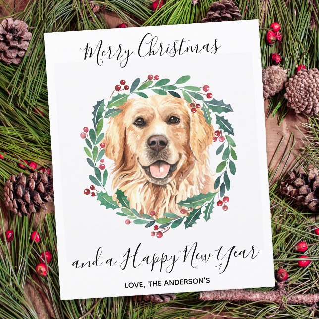 Carte postale Budget Golden Retriever Chien Noël (Créateur téléchargé)
