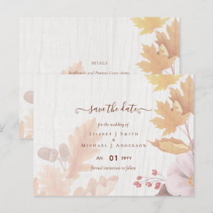 Carte Postale BUDGET Mariage Feuilles d'Automne Terre Cuite Tout