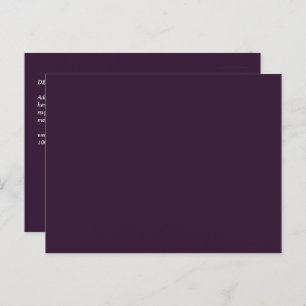 Carte Postale BUDGET Mariage PLUM PURPLE Monochrome Simple