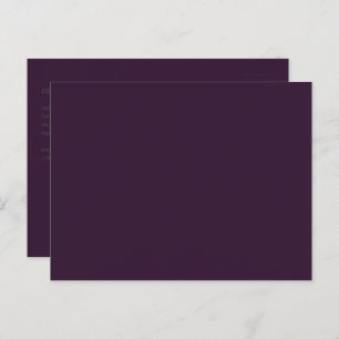 Carte Postale BUDGET Mariage PLUM PURPLE Monochrome Simple