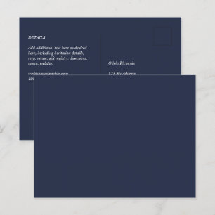 Carte Postale BUDGET Marine MARIAGE monochrome bleu
