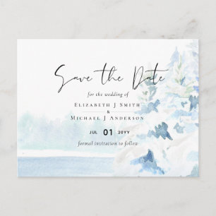 Carte Postale BUDGET Montagnes neigeuses Hiver Lac Trees