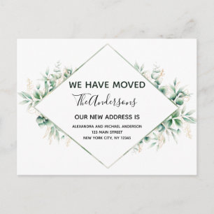 Carte Postale Budget Moving Announcement Eucalyptus Greenery